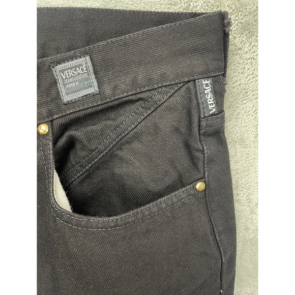 Versace Men's Button Fly Jeans 36 (Real 32) Black Couture Made in Italy - Picture 7 of 12